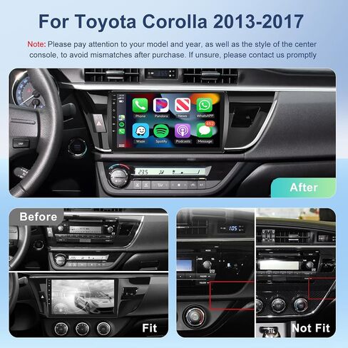 2+64G Car Radio for Toyota Corolla 2013-2017 with Wireless Carplay/Android Auto,Android Car Stereo 10.1Inch Touch Screen GPS Navigation WiFi Bluetooth FM/RDS Mirror Link SWC Backup Camera in Saudi Arabia