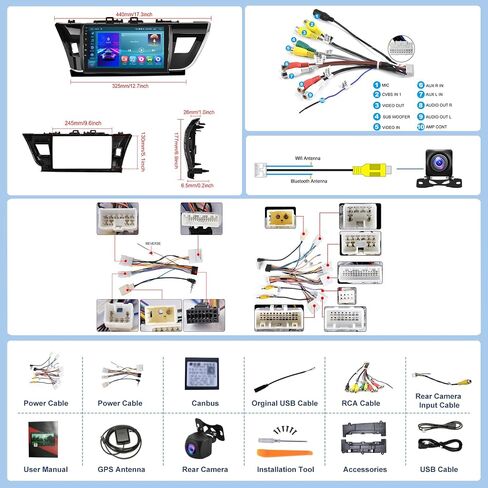 2+64G Car Radio for Toyota Corolla 2013-2017 with Wireless Carplay/Android Auto,Android Car Stereo 10.1Inch Touch Screen GPS Navigation WiFi Bluetooth FM/RDS Mirror Link SWC Backup Camera in Saudi Arabia