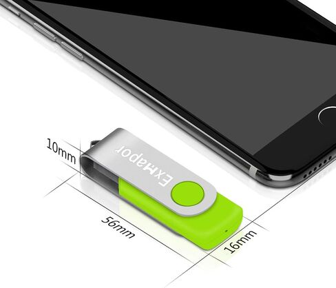 USB Flash Drive 64GB Exmapor Thumb Drives 5 Pack Multi-Color Swivel Memory Sticks with Led in Kuwait