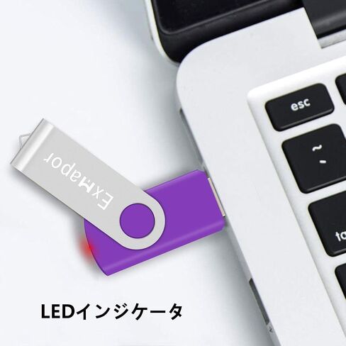 USB Flash Drive 64GB Exmapor Thumb Drives 5 Pack Multi-Color Swivel Memory Sticks with Led in Kuwait