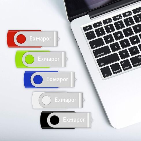 محرك أقراص فلاش USB سعة 10 × 1 جيجابايت، تصميم غطاء محرك الإبهام Exmapor، عصا USB مع شرائط مؤشر LED متعددة الألوان (10 ألوان مختلطة: فضي/أخضر فاتح/وردي/أزرق سماوي/أرجواني/برتقالي/أخضر/أحمر/أزرق/أسود) in Kuwait