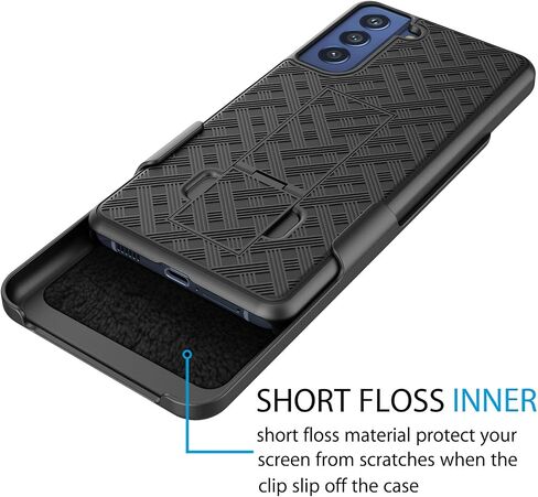 حافظة Galaxy S21 FE 5G، مشبك حافظة لهاتف Galaxy S21 Fan Edition، Tekcoo [Tstraw] هيكل صلب [مسند] حزام قفل آمن مشبك دوار يحمل كامل الجسم غطاء نحيف للغاية لهاتف Samsung S21 FE أسود in Saudi Arabia