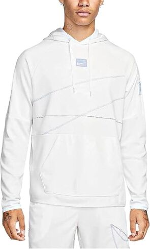 Nike Dri-FIT Men's Fleece Pullover Fitness Hoodie (US, Alpha, Medium, Regular, Regular, Standard, White) in Saudi Arabia