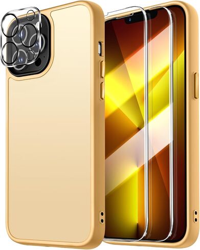 Dssairo 5 in 1 for iPhone 13 Pro Case, with 2X Screen Protectors + 2X Camera Lens Protectors, [15FT Military Grade Protection] Anti-Fingerprints Anti-Scratch Translucent Matte Back (Black) in Saudi Arabia