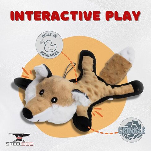 لعبة الكلب الصلب بومبيز فوكس سكويكر للكلاب، ألعاب حيوانات محشوة للكلاب، رأس كرة التنس، حبل معقود في الجسم، ألعاب مضغ قوية ومتينة للكلاب الصغيرة والمتوسطة والكبيرة in Kuwait