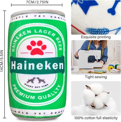 Dog Squeak Toys Plush Pet Teeth Grinding, Simulated Wine Bottles &Simulated Cans,Combination Package and Stuffed Dog Toys(A07 in Saudi Arabia