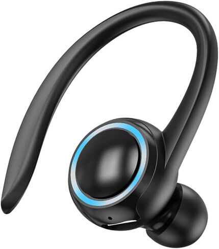 Single Ear Hanging Style Headphones, Hi-Fi Stereo Music Earphones, in Ear Earbuds, Extra Long Playback Business Sports Headset (Black) in Saudi Arabia