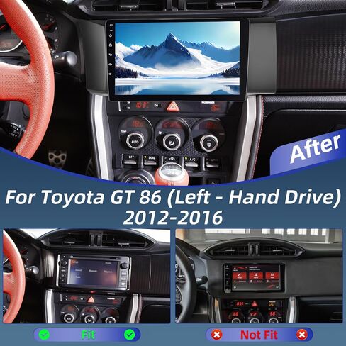 راديو سيارة Android 4+64G لسيارة Toyota GT86 GT 86 2012-2016 - Carplay اللاسلكي وAndroid Auto - راديو بشاشة لمس 9 بوصة مع 32 EQ DSP، WiFi، GPS، شاشة مقسمة + كاميرا رؤية خلفية AHD in Saudi Arabia
