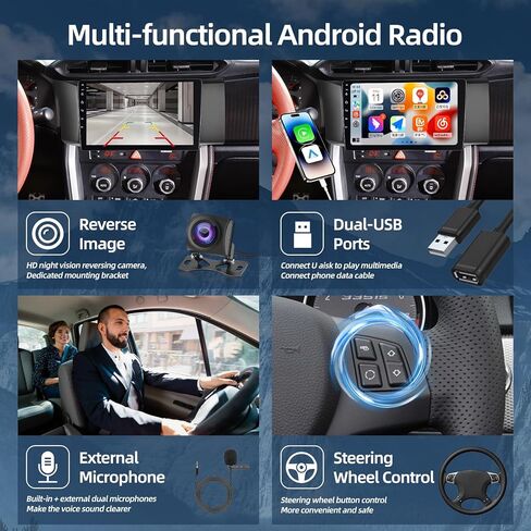 راديو سيارة Android 4+64G لسيارة Toyota GT86 GT 86 2012-2016 - Carplay اللاسلكي وAndroid Auto - راديو بشاشة لمس 9 بوصة مع 32 EQ DSP، WiFi، GPS، شاشة مقسمة + كاميرا رؤية خلفية AHD in Saudi Arabia