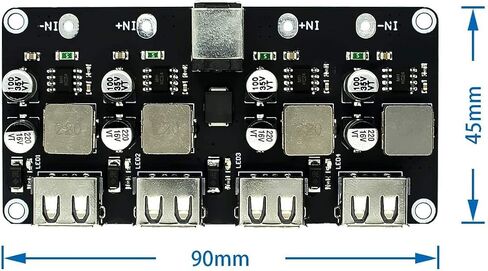 RedTagCanada USB QC3.0 QC2.0 DC-DC Buck Converter Charging Step Down Module 6-32V 9V 12V 24V to Fast Quick Charger Circuit Board 3V 5V 12V (4 Channel) for Arduino in Saudi Arabia