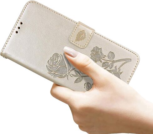Wallet Case for Motorola G54 5G,Classic Rose Pattern Flip Kickstand PU Leather Case,with Wrist Strap and Cash Card Slots Phone Holster for Moto G54 5G,MG Gold in Saudi Arabia