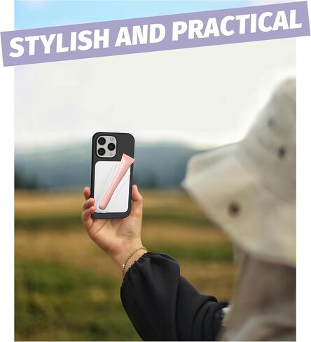 Lip Gloss Adhesive Sleeve for Cell Phone, Lipstick Lip Glaze Phone Case Back Stick Holder for iPhone Samsung Galaxy Android Smartphones - Pink in Saudi Arabia