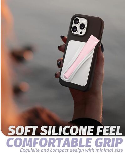 Lip Gloss Adhesive Sleeve for Cell Phone, Lipstick Lip Glaze Phone Case Back Stick Holder for iPhone Samsung Galaxy Android Smartphones - Pink in Saudi Arabia