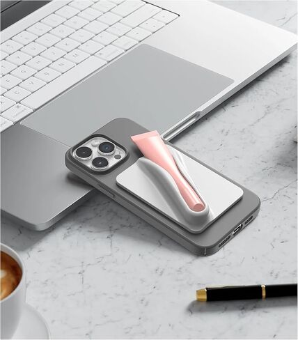 Lip Gloss Adhesive Sleeve for Cell Phone, Lipstick Lip Glaze Phone Case Back Stick Holder for iPhone Samsung Galaxy Android Smartphones - Pink in Saudi Arabia