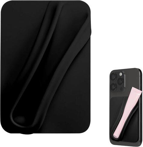Lip Gloss Adhesive Sleeve for Cell Phone, Lipstick Lip Glaze Phone Case Back Stick Holder for iPhone Samsung Galaxy Android Smartphones - Pink in Saudi Arabia