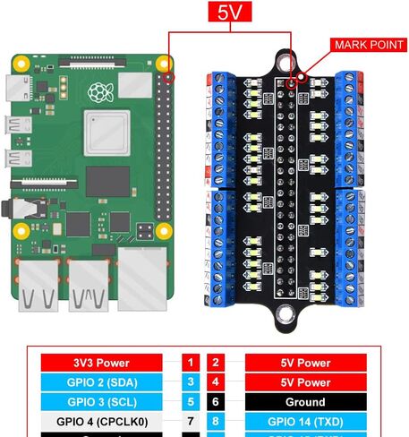 وحدة كسر طرفية GeeekPi Micro GPIO مع LED لحالة GPIO لـ Raspberry Pi، موصل صغير للوحة توسيع GPIO لـ Raspberry Pi 4B/3B+/3B/2B/Pi Zero/Pi Zero W/Pi Zero 2 W in Kuwait