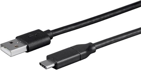 Monoprice USB Type-C to USB Type-A 2.0 Cable - 480Mbps, 3 Amp, 26AWG, 9.8 Feet, Black - Essential Series in Saudi Arabia