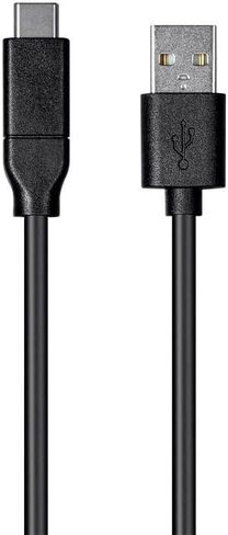 Monoprice USB Type-C to USB Type-A 2.0 Cable - 480Mbps, 3 Amp, 26AWG, 9.8 Feet, Black - Essential Series in Saudi Arabia