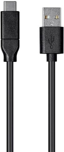 Monoprice USB Type-C to USB Type-A 2.0 Cable - 480Mbps, 3 Amp, 26AWG, 9.8 Feet, Black - Essential Series in Saudi Arabia