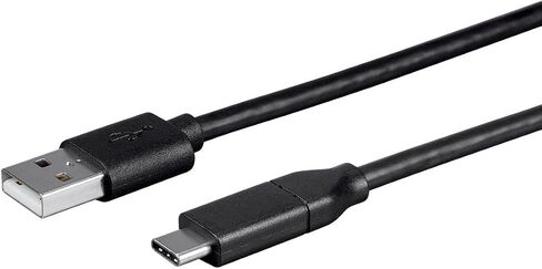 Monoprice USB Type-C to USB Type-A 2.0 Cable - 480Mbps, 3 Amp, 26AWG, 9.8 Feet, Black - Essential Series in Saudi Arabia
