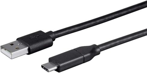 Monoprice USB Type-C to USB Type-A 2.0 Cable - 480Mbps, 3 Amp, 26AWG, 9.8 Feet, Black - Essential Series in Saudi Arabia