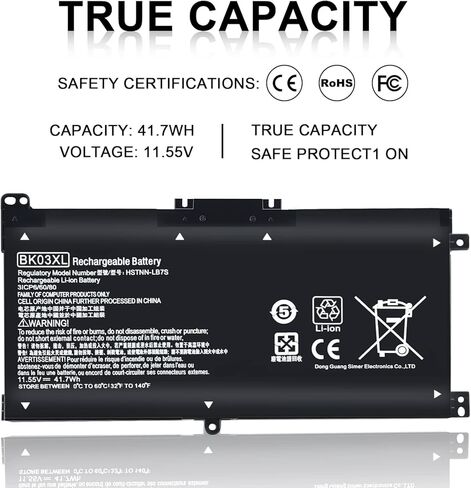 BK03XL بطارية لجهاز HP بافيليون X360-Convertible 14-ba000 14m-ba0xx 14-ba125cl 14m-ba013dx 14m-ba011dx 14m-ba1xx 14m-ba114dx 14-ba175nr 14-ba253cl 14-ba051cl 916366- 421 HSTNN-LB7S 916811-855 in Kuwait