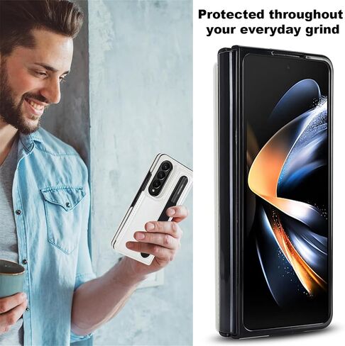 CCSmall for Samsung Galaxy Z Fold5 Wallet Case with S Pen Holder, Double Magnetic Clasp with Kickstand Phone Case Cover with ID Card Slots for Samsung Galaxy Z Fold 5 SKB White in Saudi Arabia