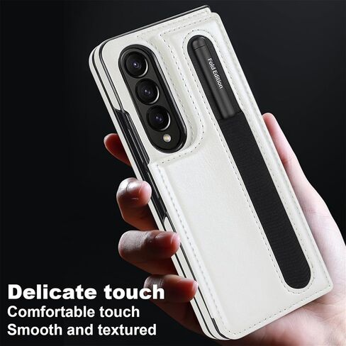CCSmall for Samsung Galaxy Z Fold5 Wallet Case with S Pen Holder, Double Magnetic Clasp with Kickstand Phone Case Cover with ID Card Slots for Samsung Galaxy Z Fold 5 SKB White in Saudi Arabia