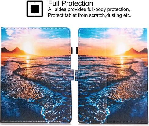 8 Inch Universal Case, GSFY Pretty Folio Stand Protective Case Leather Pocket Cover with Stylus Holder for iPad Mini/Samsung/Kindle/Huawei/Lenovo/Nook 7.9 8.0 8.4 Inch Tablet - Apricot Blossom in Saudi Arabia
