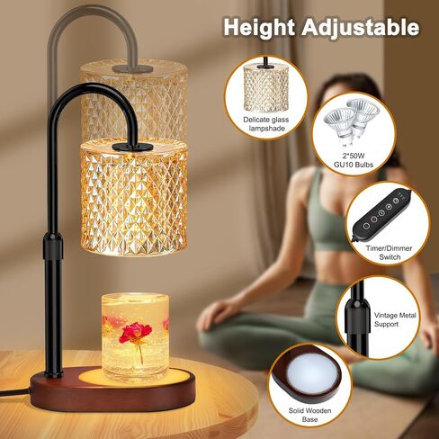 Candle Warmer Lamp with Timer, Dimmer & RGB Lights, Perfect Home Decor and Housewarming Gift for Mom, Women in Saudi Arabia