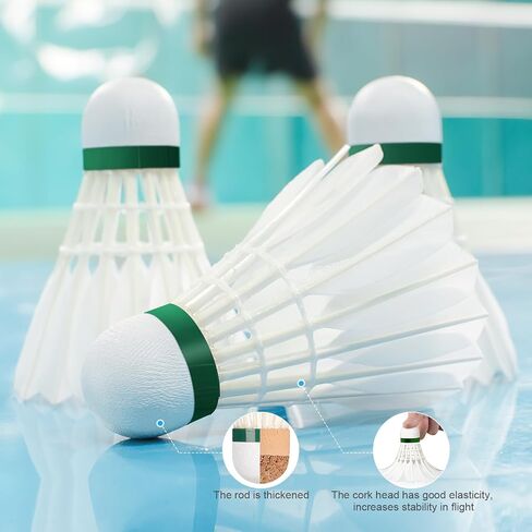 Philonext Goose Feather Badminton Shuttlecocks Birdies, 12 Pack Stable Durable Hight Speed Training Badminton Balls for Indoor & Outdoor Practice Sports Activities in Saudi Arabia