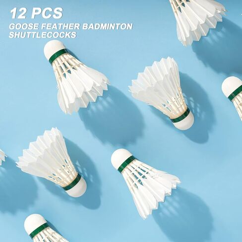 Philonext Goose Feather Badminton Shuttlecocks Birdies, 12 Pack Stable Durable Hight Speed Training Badminton Balls for Indoor & Outdoor Practice Sports Activities in Saudi Arabia