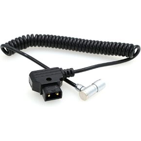 D-tap to 5 Pin Aviation Female Plug Power Cable for PORTKEYS LH5P LH5H Monitor (Right Angle 5 Pin Coiled)