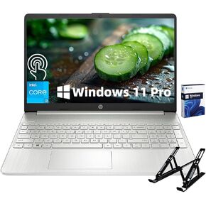 HP 2024 Newest Business Laptop, 15.6" FHD Touch-Screen, Intel i3-1215U(6-core), 8GB RAM, 256GB SSD, Intel UHD Graphics, WiFi, Bluetooth, Windows 11 Pro, Laptop Stand