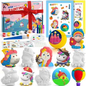 KODATEK 80 Pieces Crafts for Kids Ages 4-8, Kids Arts and Crafts Painting Kit, Paint Your Own Figurines, Kids Activities DIY Toys, Ceramics Plaster Painting Set, Gifts for Kids Crafts Ages 4-8