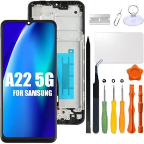 for Samsung Galaxy A22 5G Screen Replacement LCD Display with Frame for Samsung A226 LCD Screen A226B A226B/DS A226BR A226L Touch Digitizer Assembly with Repair kit (Not A22 4g)
