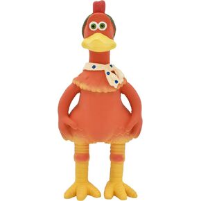 Multipet Chicken Run Rocky Latex Dog Toy - Durable Squeaky Dog Toy for All Dogs - Easy-to-Clean Latex Dog Squeaky Toys - Latex Dog Toys for Cuddling, Chewing & Playing - Cute Pet Toy (10")