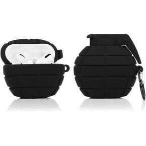 Silicone CaseCompatible for Apple Airpods Pro& Pro Funny Cute Cover [Retro Design](Grenade Black)