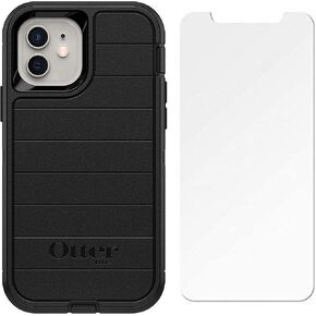 OtterBox Defender Series Case & Holster SCREENLESS Edition for iPhone 12 Mini with Screen Protector - Non-Retail Packaging - Black - with Microbial Defense