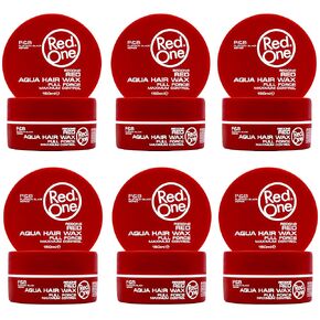 RedOne Aqua Hair Wax Maximum Hold Full Force Hair Gel, 150ml (6 pack) RED