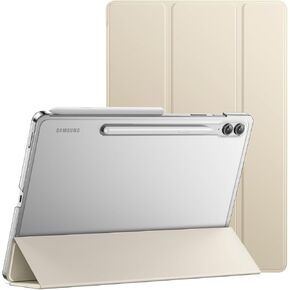 JETech Case for Samsung Galaxy Tab S9 FE+ / S9 FE Plus 12.4-Inch, Slim Translucent Back Tri-Fold Stand Protective Tablet Cover, Support S Pen Charging, Auto Wake/Sleep (Black)