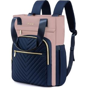 LOVEVOOK Laptop Backpack for Women, 15.6 Inch Work Business Laptop Bag, Wide Top Open Teacher Nurse Bag with USB Port, Waterproof Computer Backpack Purse for travel, Black