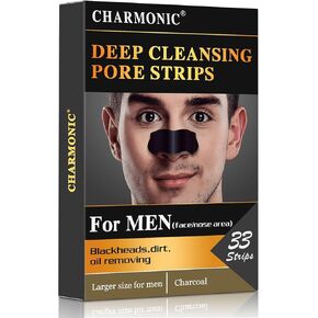 Charmonic Blackhead Remover Pore Strips, 100 Pcs Black Head Remover for Face, Charcoal Nose Strips for Blackheads, Instant Pore Cleaner for Nose Area Face Oil Blackheads Whiteheads for Women