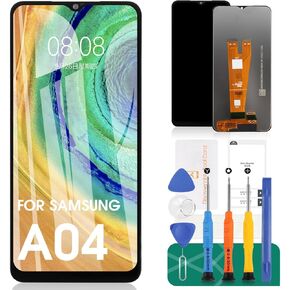 Replacement for Samsung Galaxy A04 LCD Digitizer for SM-A045F SM-A045F/DS LCD Display Touch Screen Full Assembly Repair Parts in Black(No Frame)