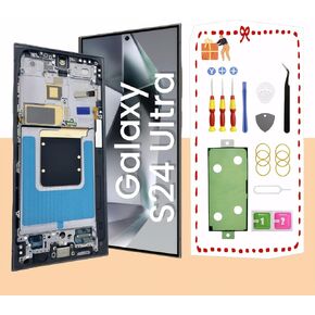 AMOLED for Samsung Galaxy S24 Ultra 5G LCD Display Screen Assembly Replacement for Samsung S24 Ultra Touch Digitizer Screen with Frame Toolkits S928U S928A US Version (Titanium Black)