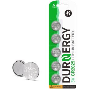 CR2025 3V Lithium Battery 5 Pack, Button Battery CR2025 Battery for Car Remote Key
