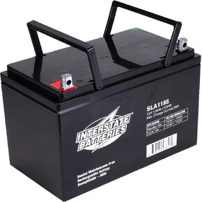 Interstate Batteries 12V 100Ah 90Ah Solar Battery - Group 27, Flag Terminal, SLA AGM VRLA Power Patrol, Rechargeable Replacement for Solar, Universal Power Systems, Lighting (SLA1185)