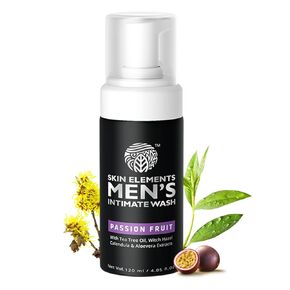 Skin Elements Intimate Hygiene Combo| Intimate Wash Men 120 ml+Intimate Wipes 30 Individual Sachets With Tea Tree & Neem Extracts - pH Balanced Foaming Wash Prevents Irritation & Bad Odor