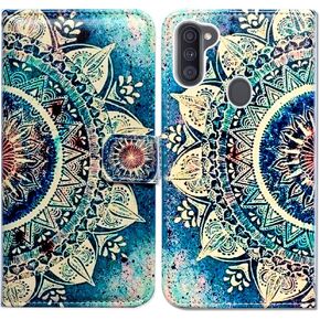 Bcov Galaxy A11 Case (US Version), Hummingbird in Flowers Leather Flip Wallet Case Cover with Card Slot Holder Kickstand for Samsung Galaxy A11 2020