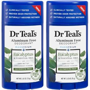 Dr. Teal's Vanilla Lavender Deodorant Gift Set (2 Pack, 2.65oz Ea.) - Shea Butter & Arrowroot Powder Absorb Moisture & Leave Skin Clean & Healthy